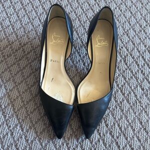 Christian Louboutin Leather D’Orsay Pumps in black